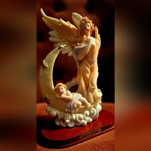 Angel Figurine with Moon and Stars
